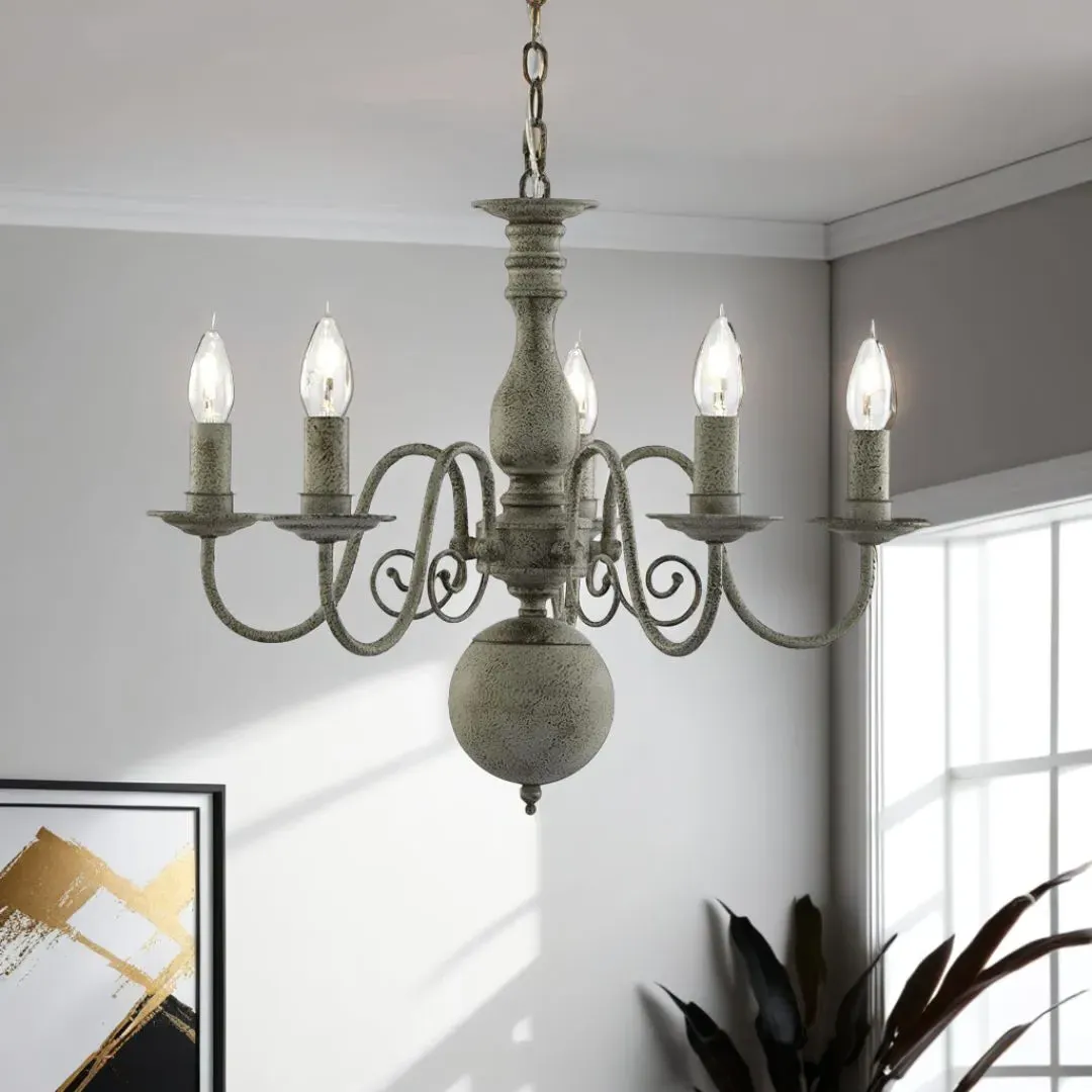 Greythorne 5-Light Chandelier Ceiling Pendant - Grey, Steel product