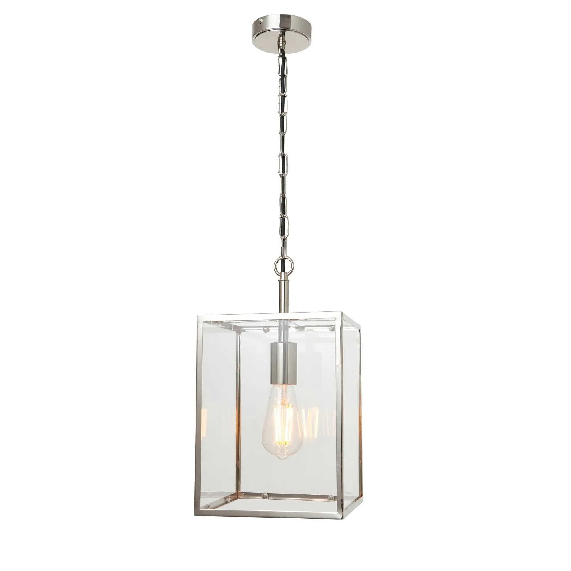 Hadden Box Lantern Pendant Ceiling Light - Bright Nickel product
