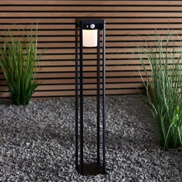 Hallam Large Outdoor Post Light with Motion Sensor - Matte Black product