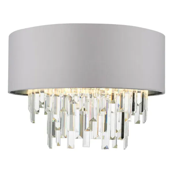 Halle Flush Ceiling Light with Crystal Detail - Grey product