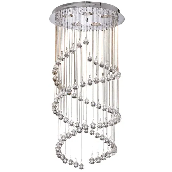 Hallway 5-Light Spiral Ceiling Pendant - Chrome, Crystal product