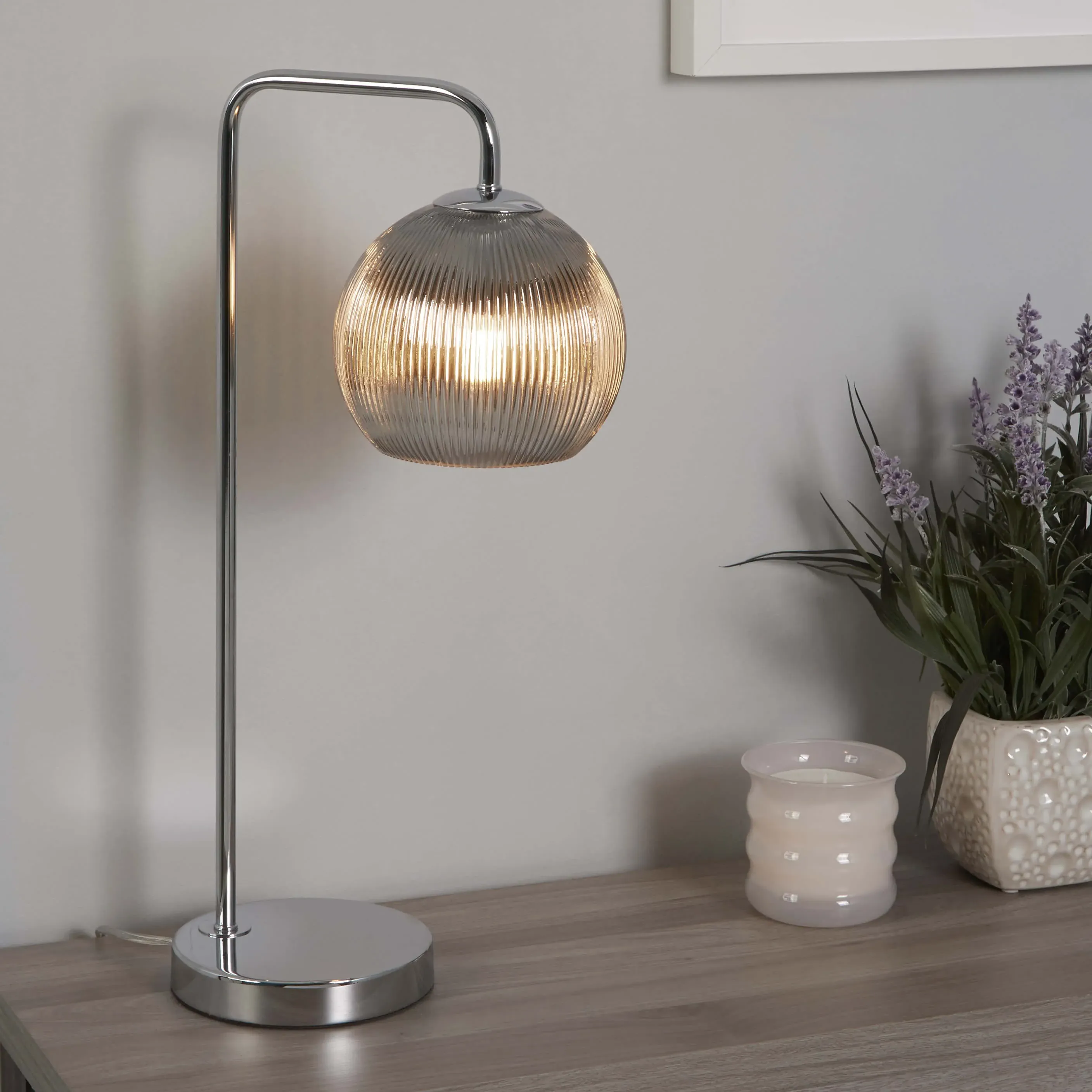 Hamblin Globe Table Lamp - Chrome, Glass product