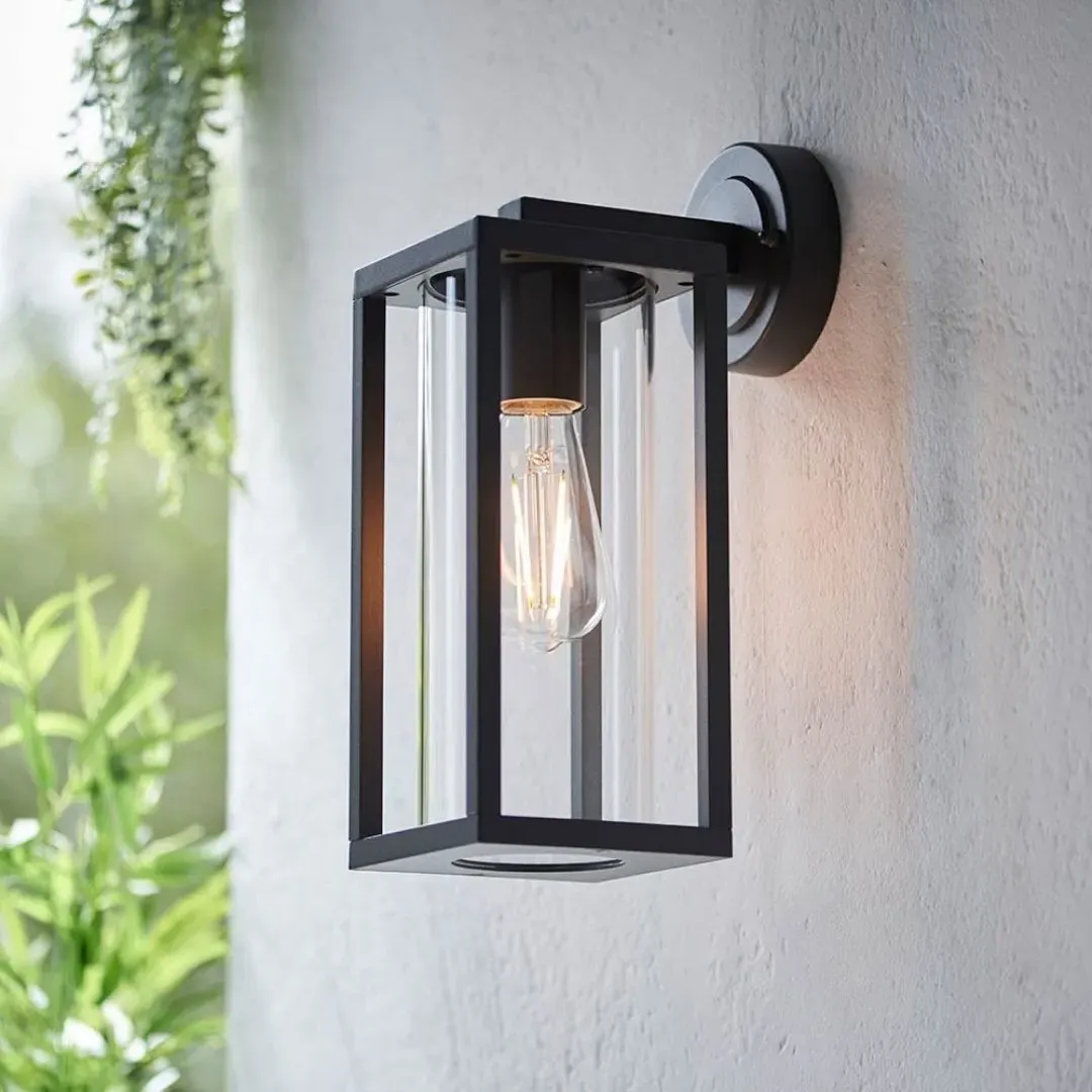 Hamden Outdoor Wall Light - Black, Glass product