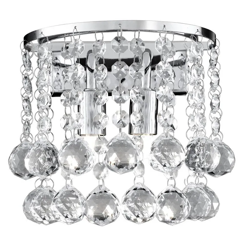 Hanna 2-Light Wall Bracket - Polished Chrome, Crystal product
