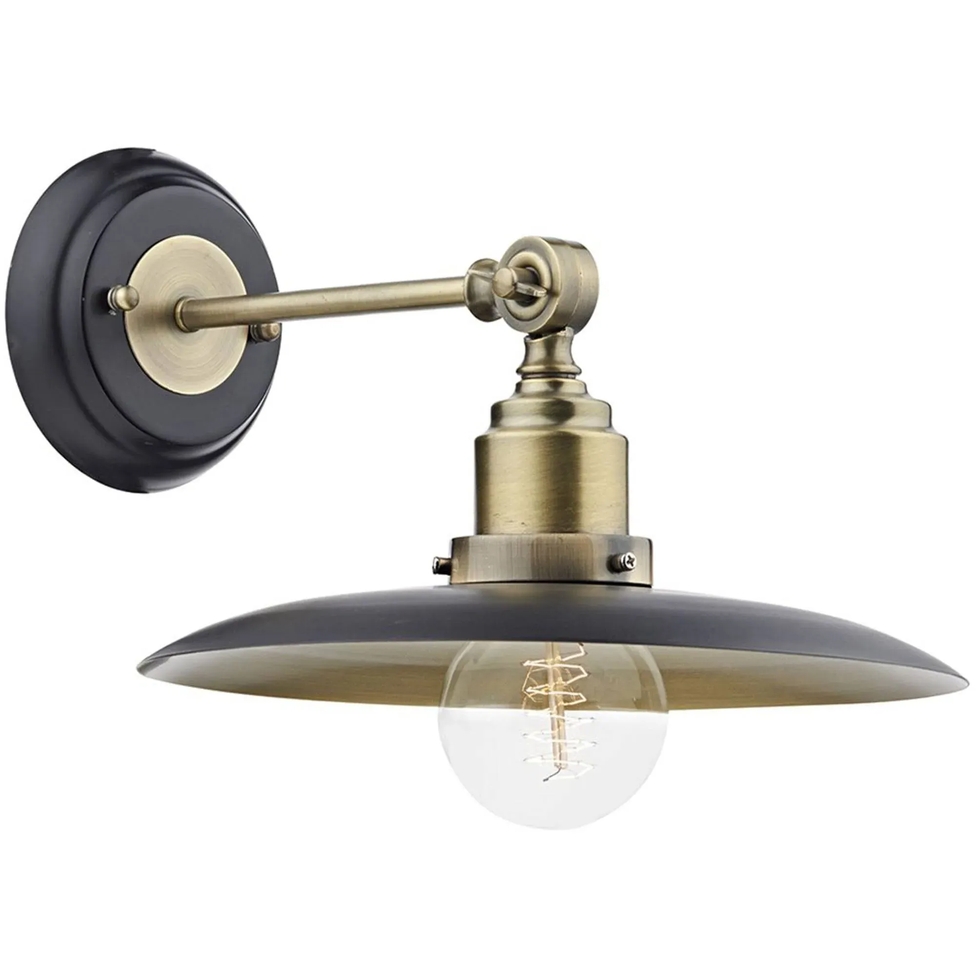 Hannover Adjustable Wall Light - Black, Antique Brass product