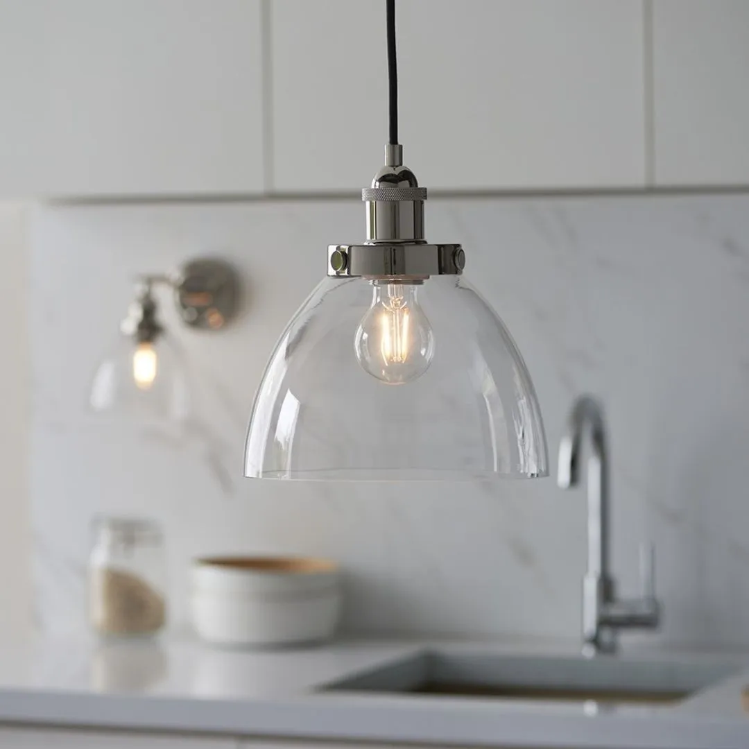 Hansen Pendant Ceiling Light - Polished Nickel, Glass product