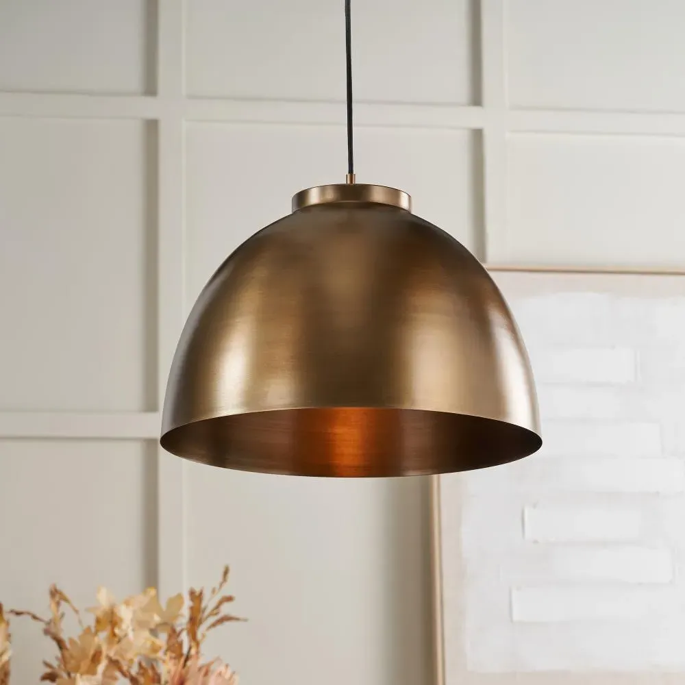 Harlem Dome Ceiling Pendant - Antique Brass, Iron product