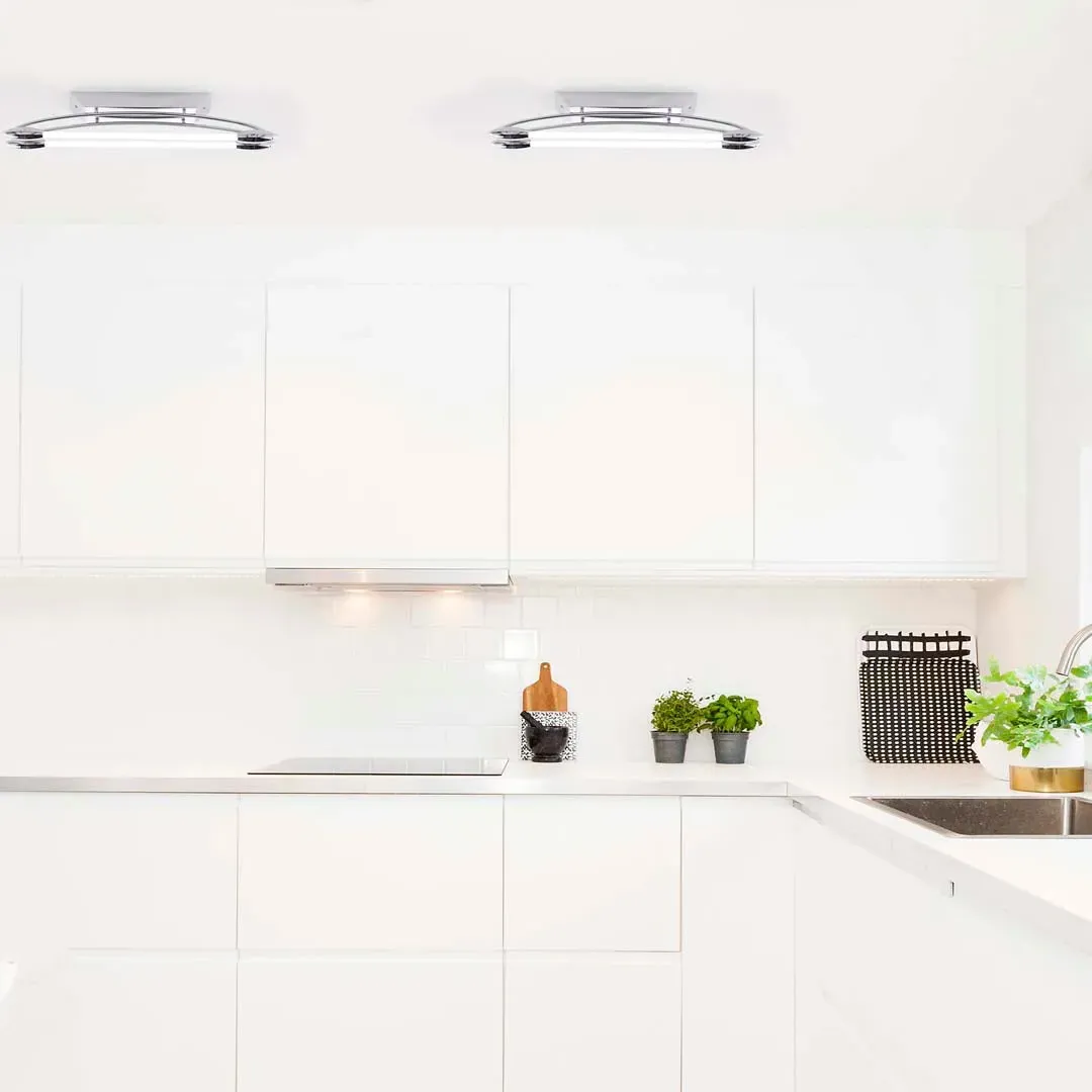 Harper Small 2-Light LED Flush Ceiling Light - Chrome, Opal Glass product