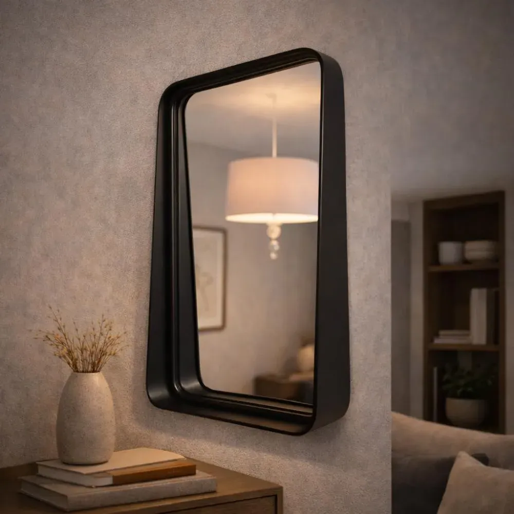 Harrison Collared Rectangular Mirror - Black product
