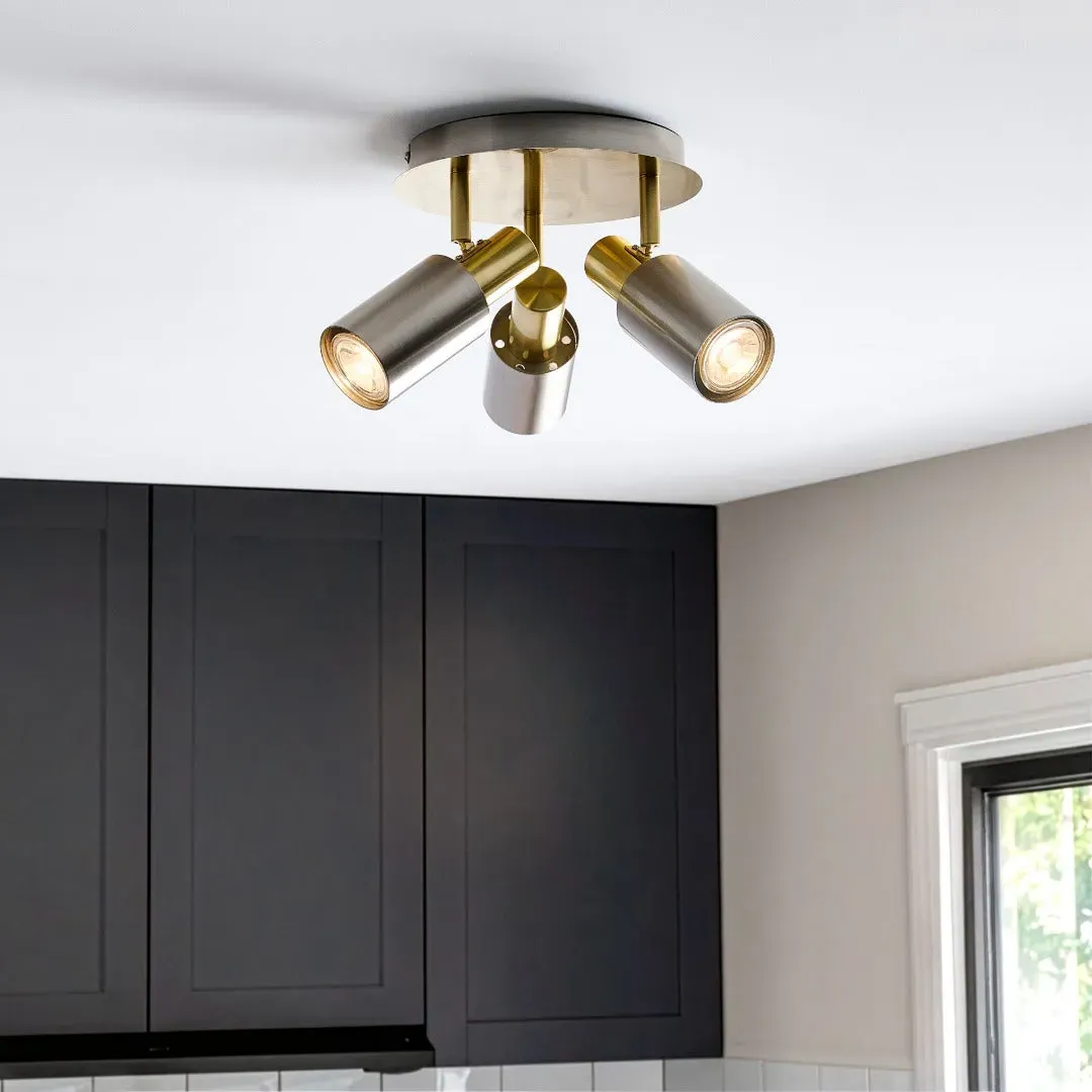Hayes 3-Light Spotlight Plate - Matte Nickel, Brushed Gold product