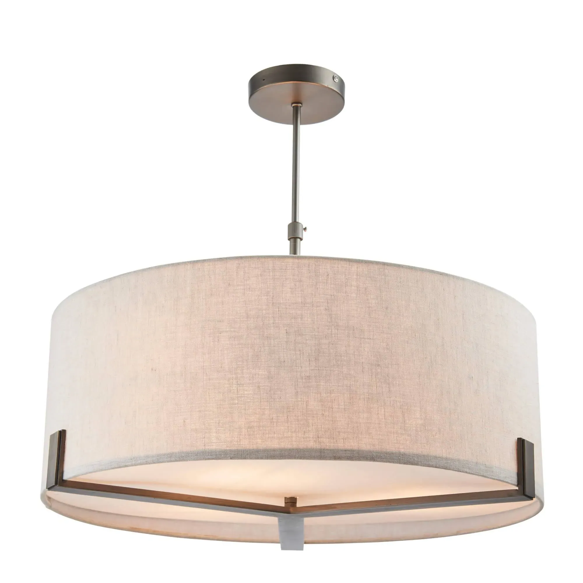 Hayfield 3-Light Ceiling Pendant - Brushed Bronze, Natural Linen product