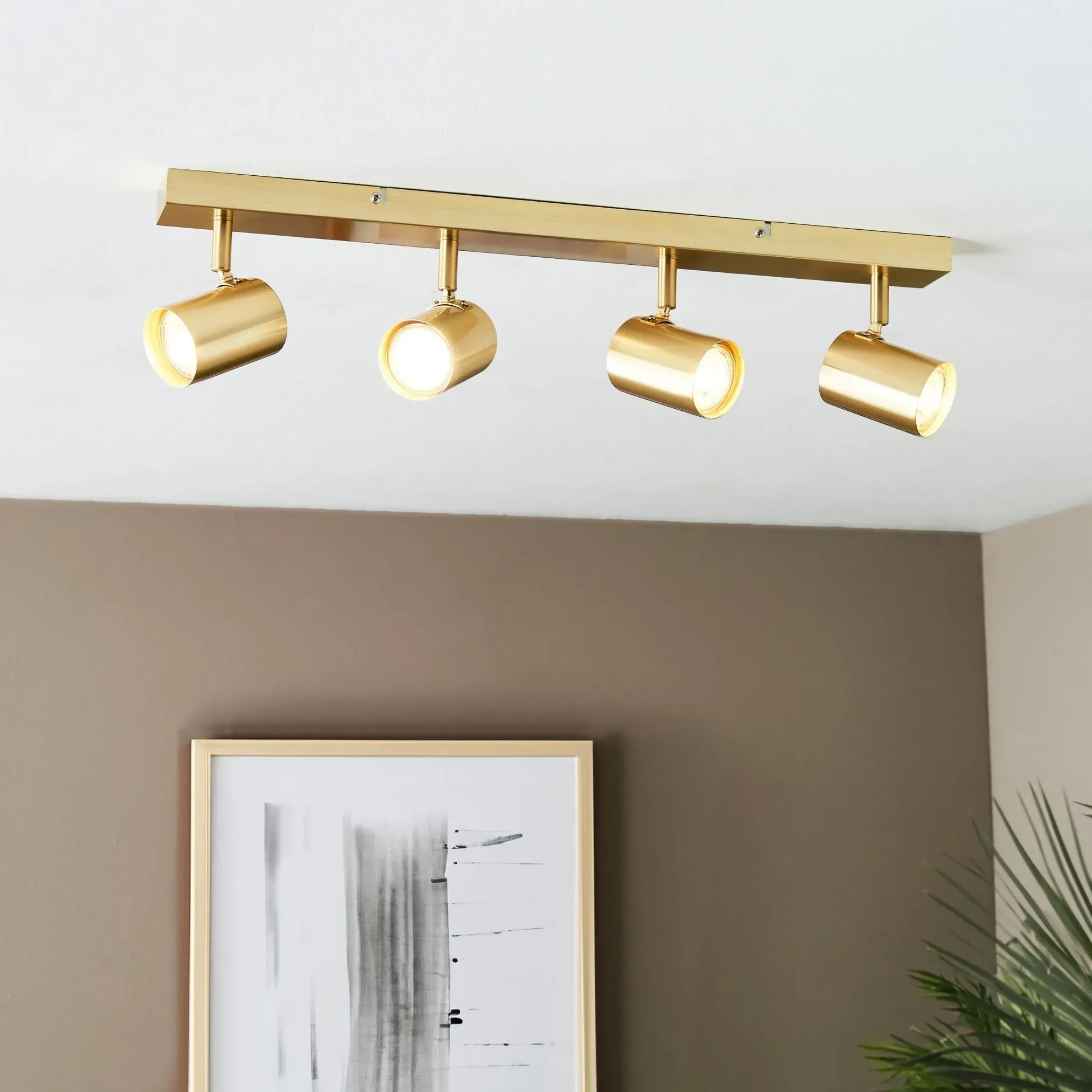 Hereford 4-Light Ceiling Spotlight Bar - Satin Gold product