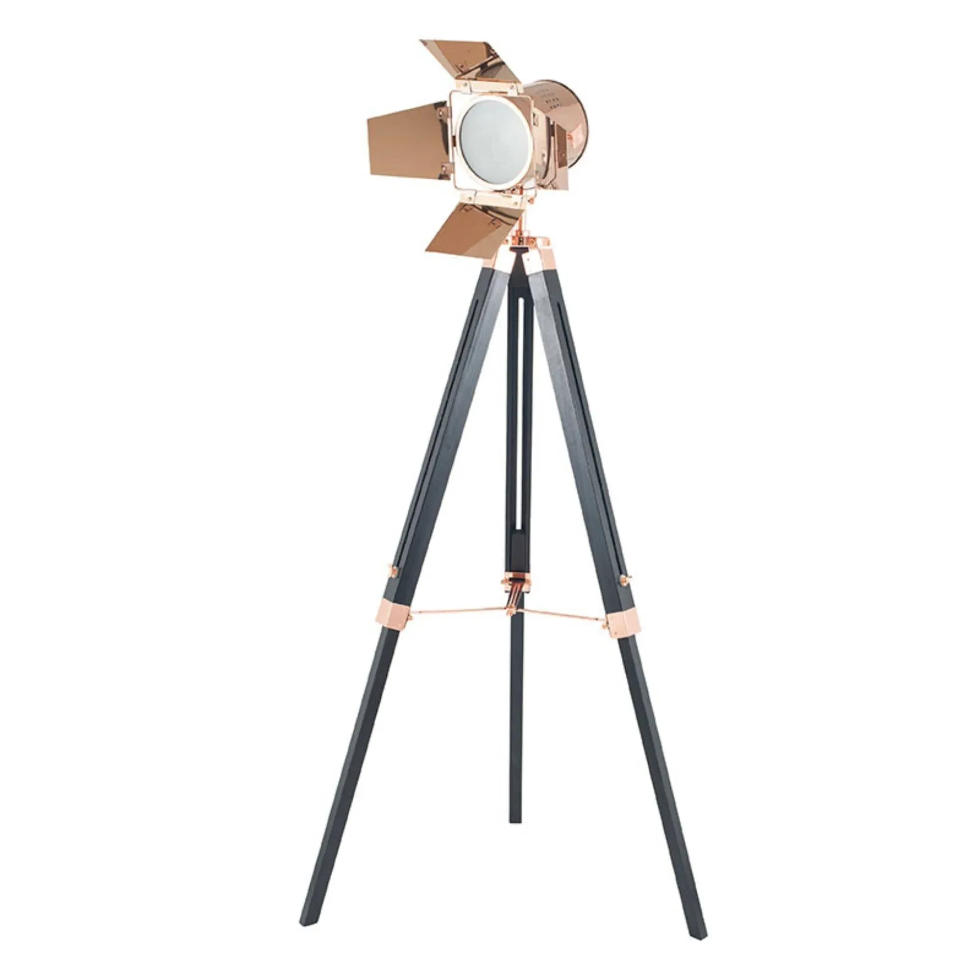 Hereford Tripod Floor Lamp - Copper, Black Wood product