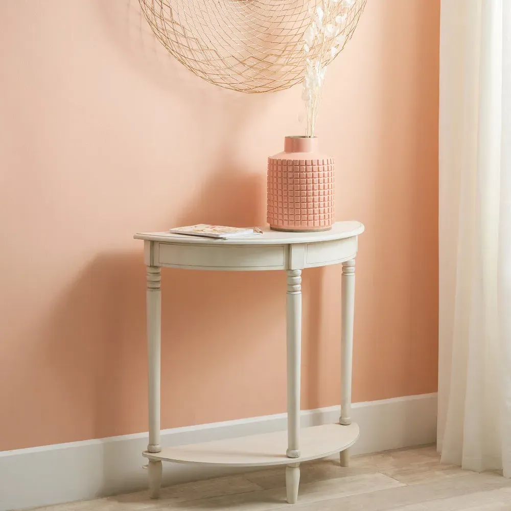 Heritage Elizabeth Half Moon Console Table with Shelf - White product