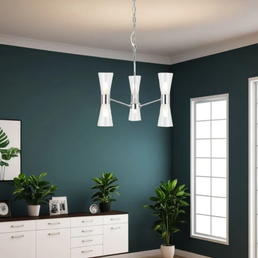 Herrera 6 Light Pendant Ceiling Light - Polished Chrome product