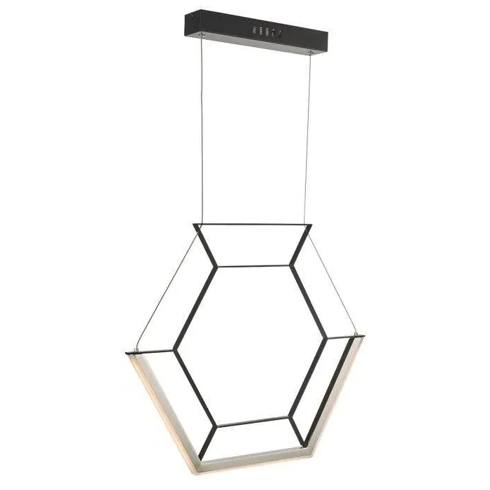 Hexagon LED Pendant Ceiling Light - Satin Black, Chrome product