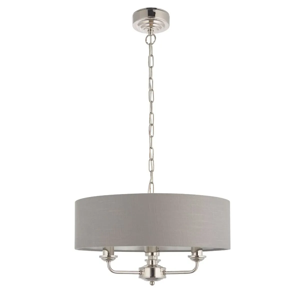 Highclere 3 Light Pendant Ceiling Light - Nickel, Charcoal product