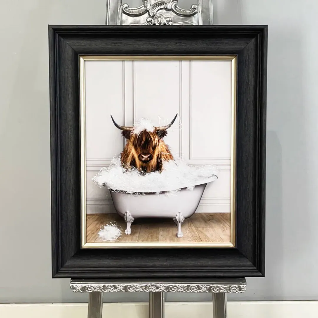 Highland Cow Tub Framed Wall Art - 50x40cm product