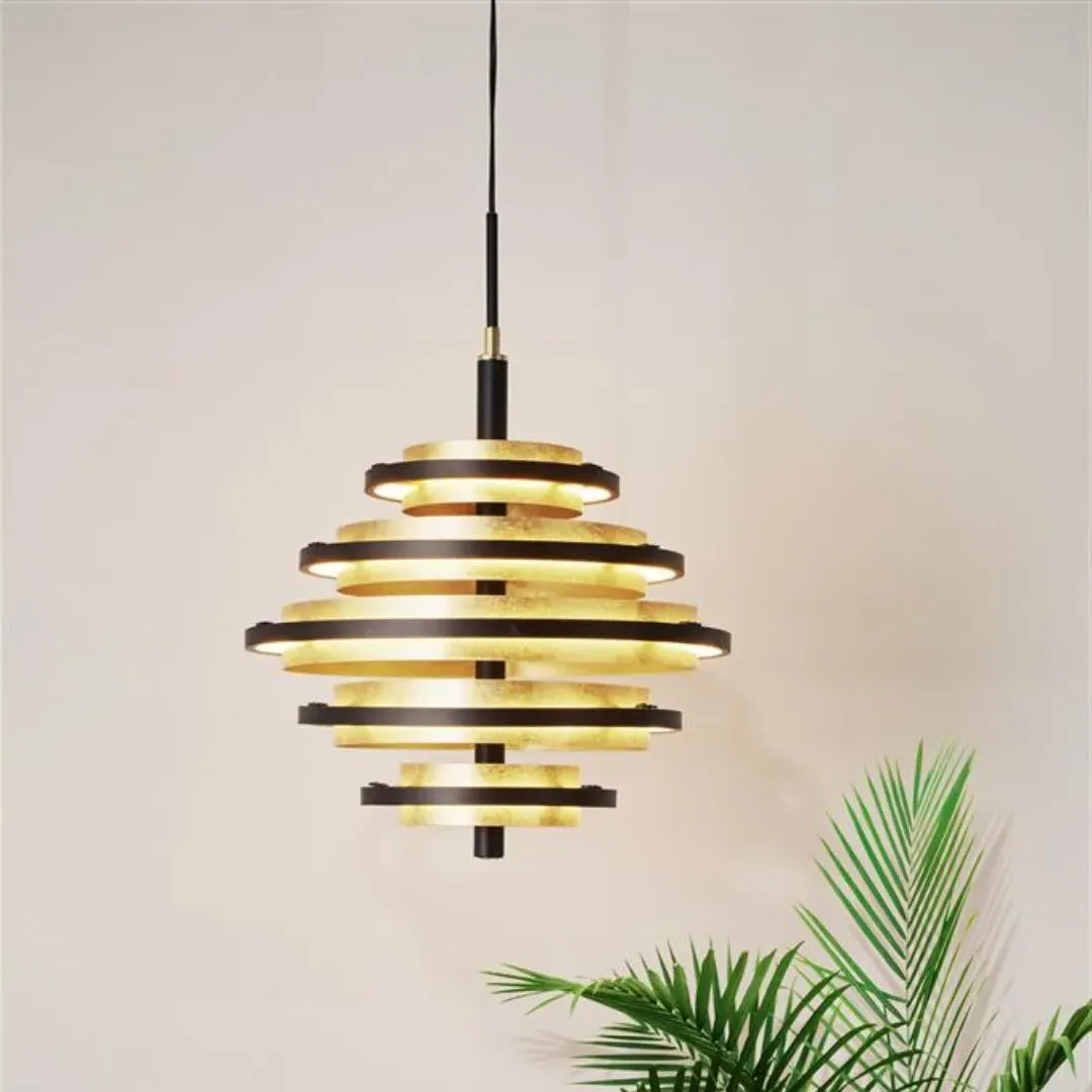 Hive 5-Light LED Pendant Ceiling Light - Black, Gold product