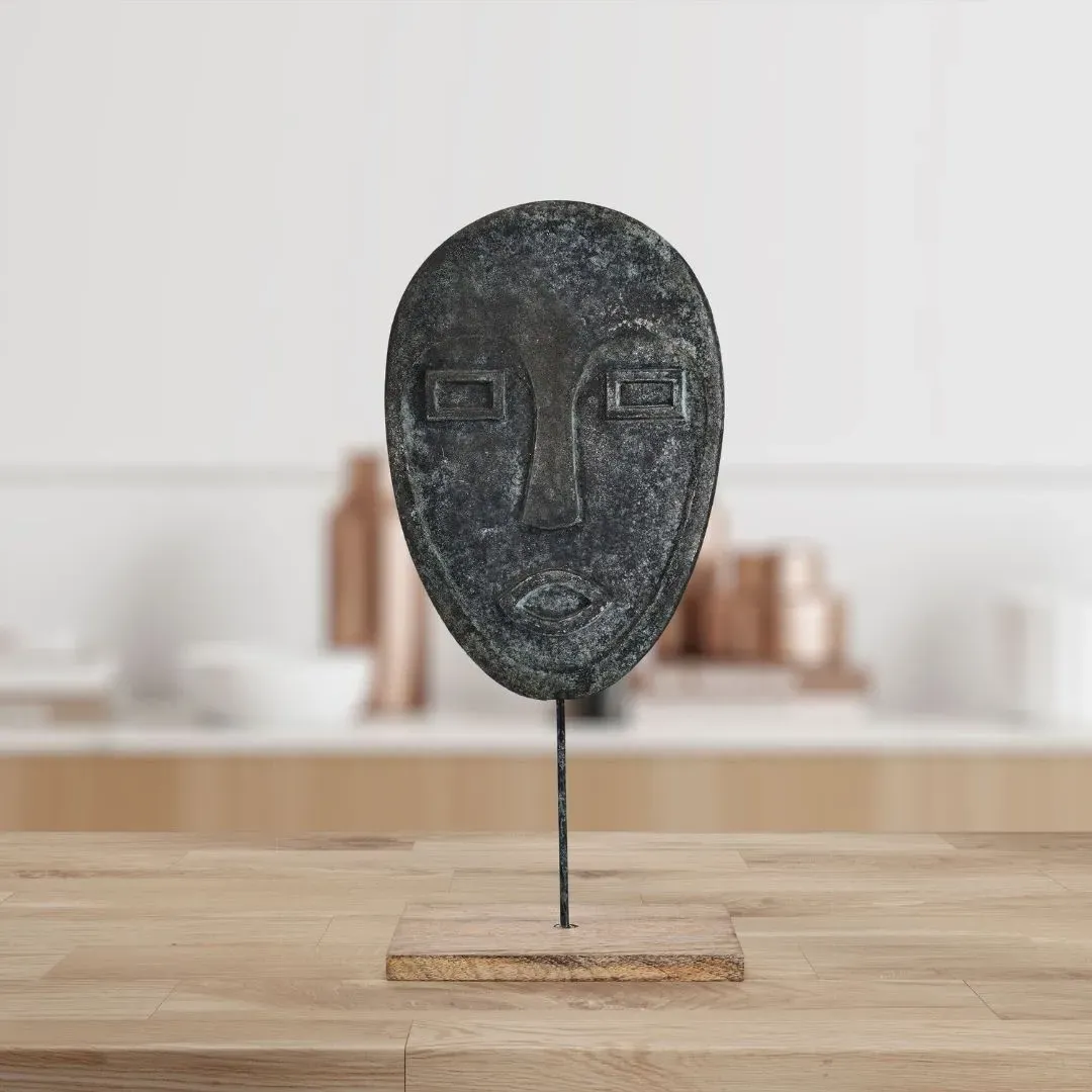 Hokuta Tribal Face Statue - Bronze Effect product