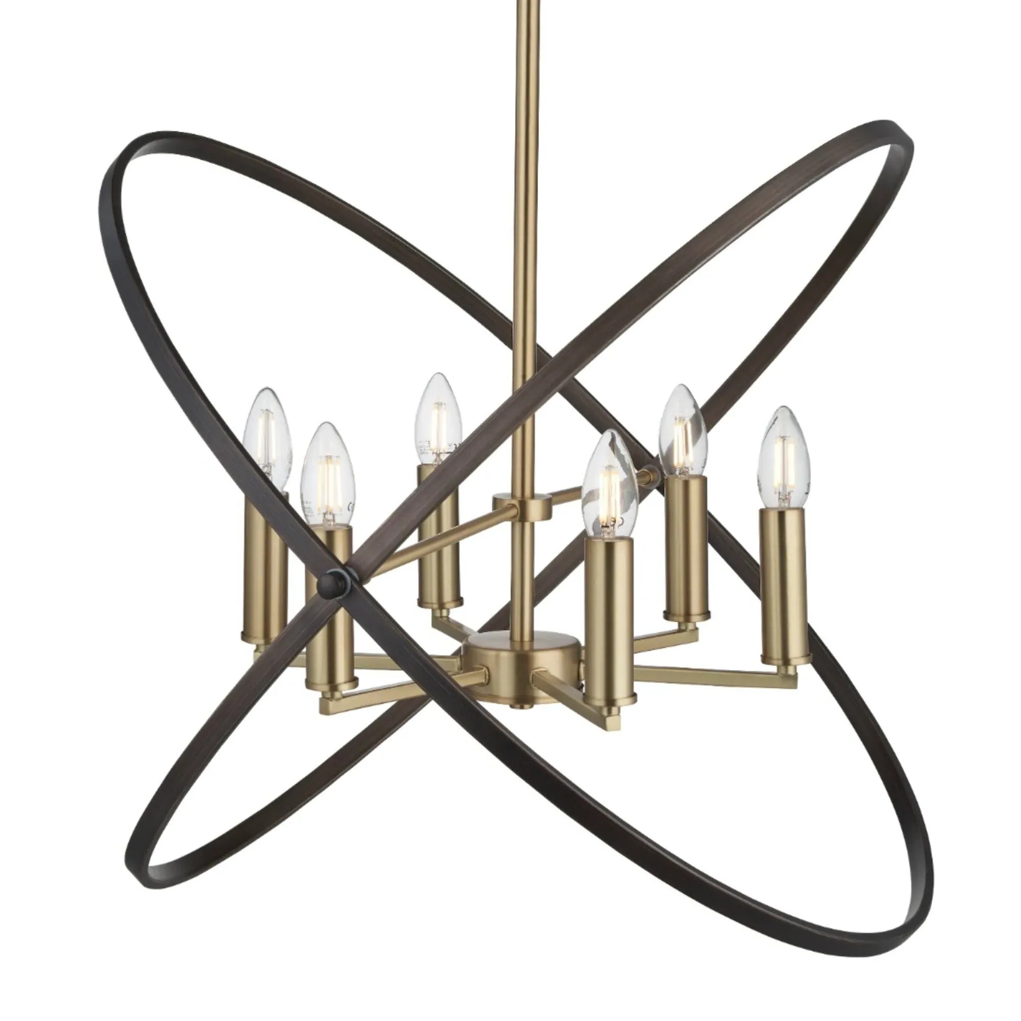 Hoopla 6-Light Pendant Chandelier - Bronze product