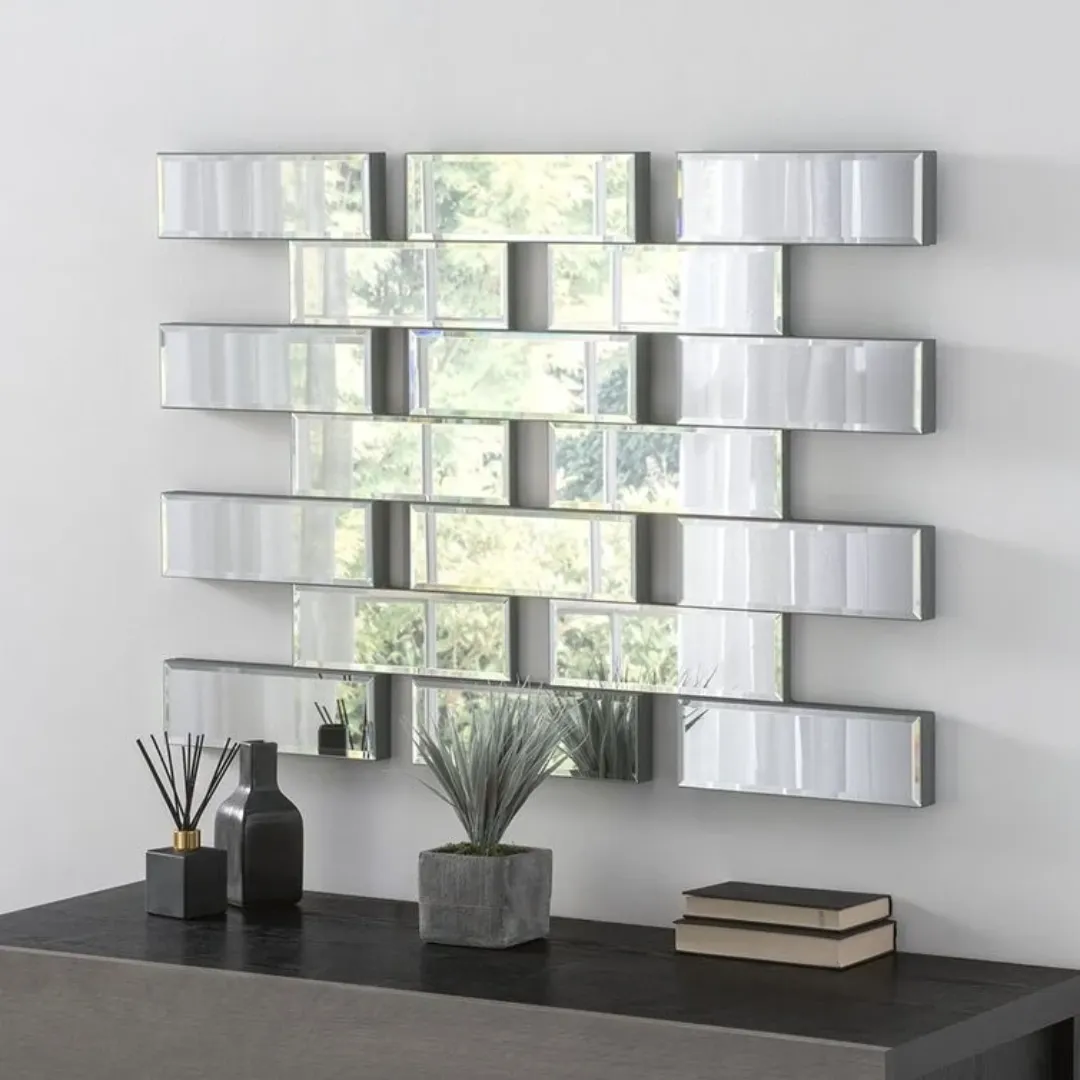 Horsley Rectangular Brick Mirror - Silver product