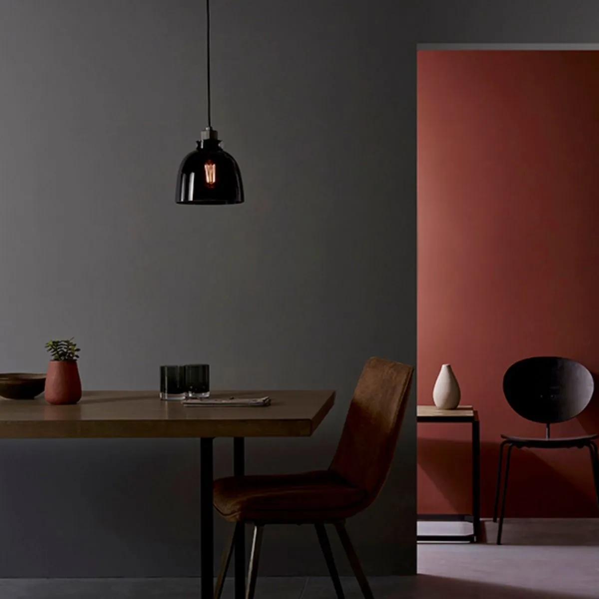 Hoyo 1-Light Pendant - Black, Glass, Steel product