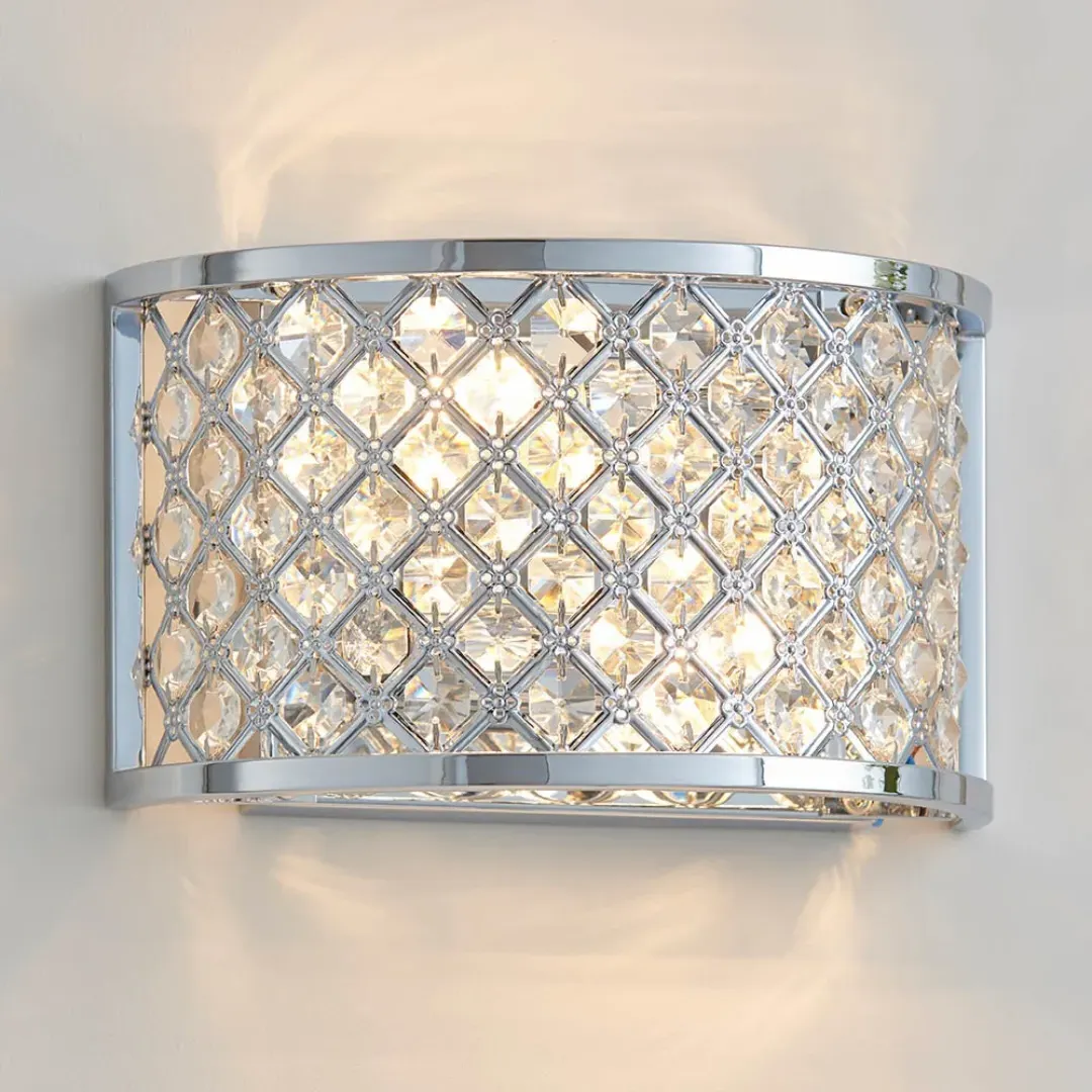 Hudson 2-Light Crystal Wall Light - Polished Chrome product