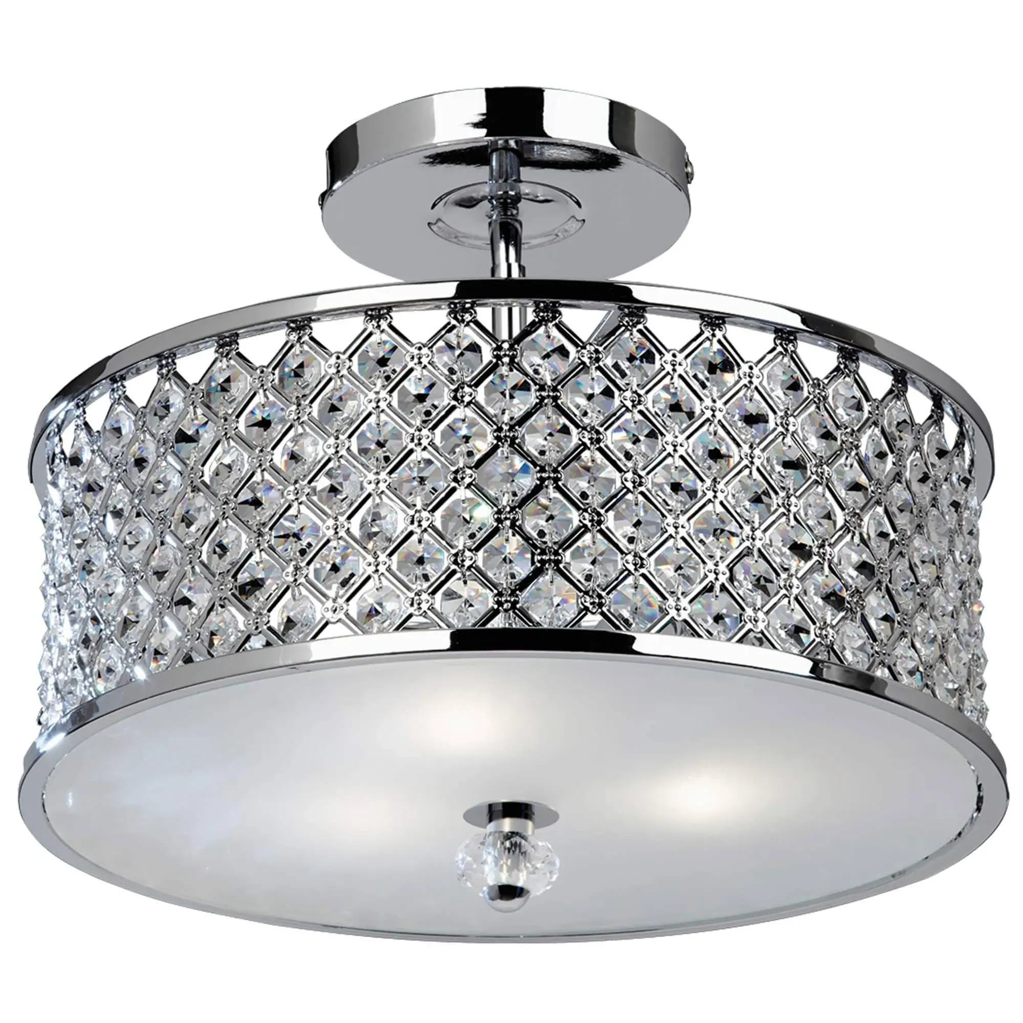 Hudson Semi-Flush Ceiling Light - Chrome, Crystal product