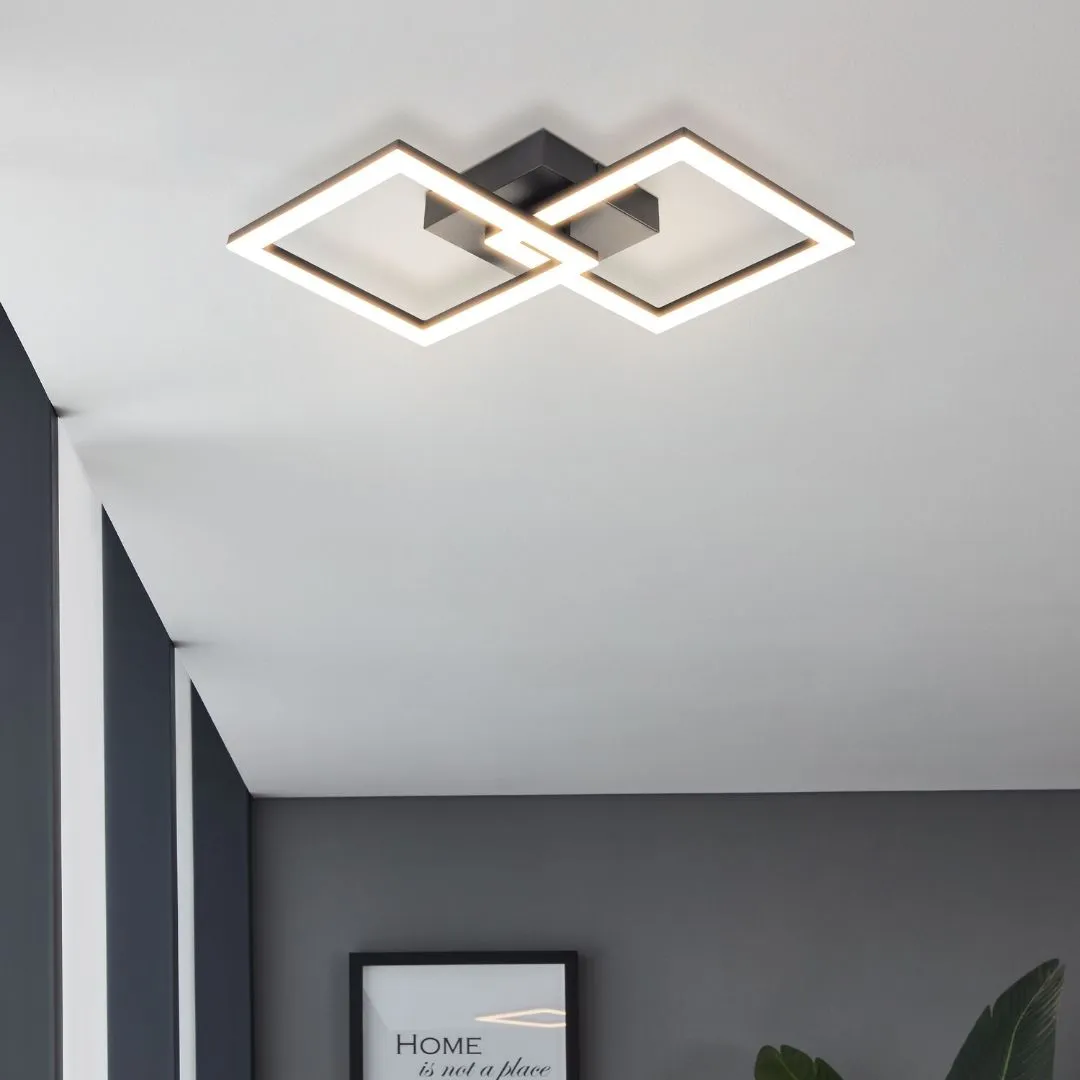Huerta 2-Light LED Flush Ceiling Light - Black product