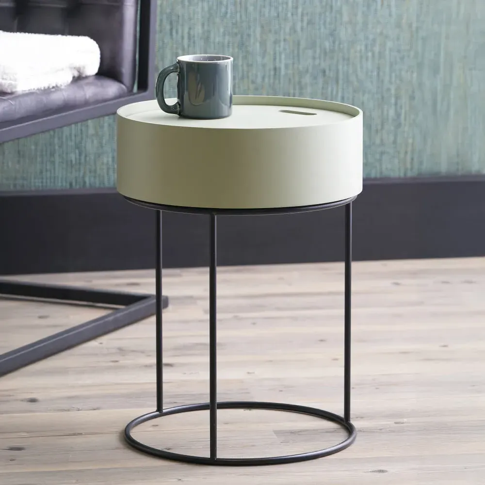 Hugo End Table with Storage - Sage Green product