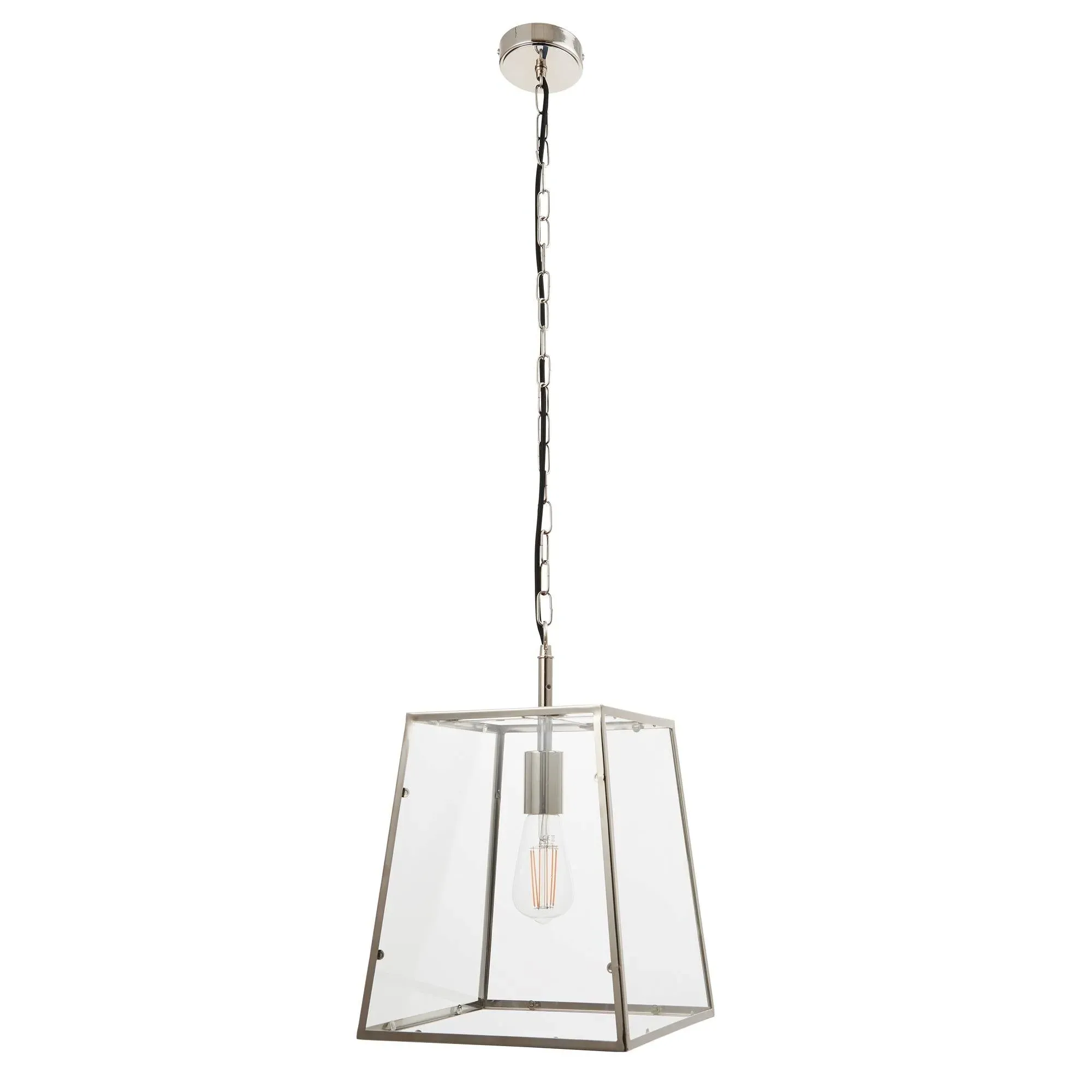 Hurst 1-Light Box Lantern Ceiling Pendant - Bright Nickel product