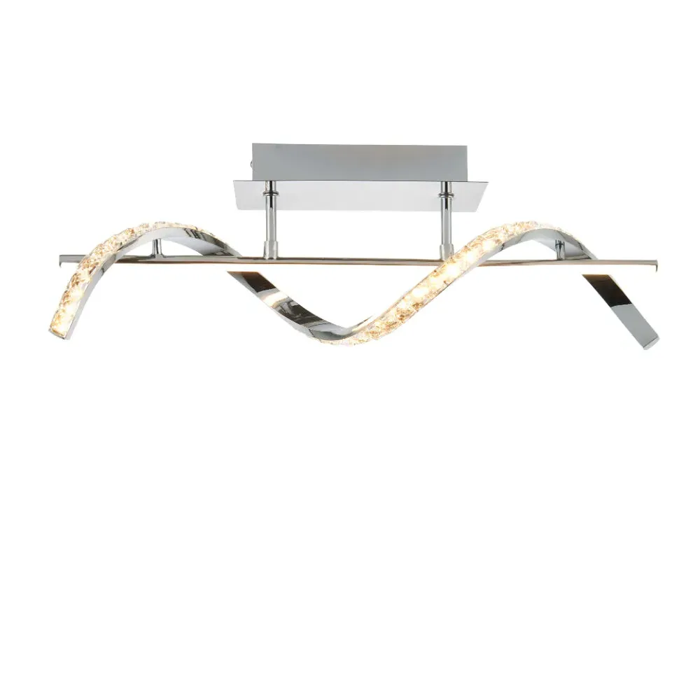 Hyde Chrome and Crystal Semi-Flush LED Ceiling Light product
