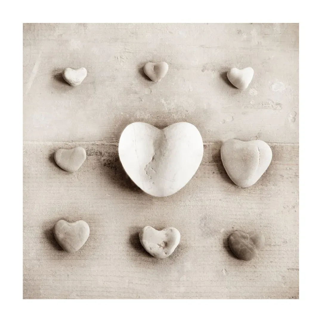Ian Winstanley Stone Hearts Canvas Print - Grey product