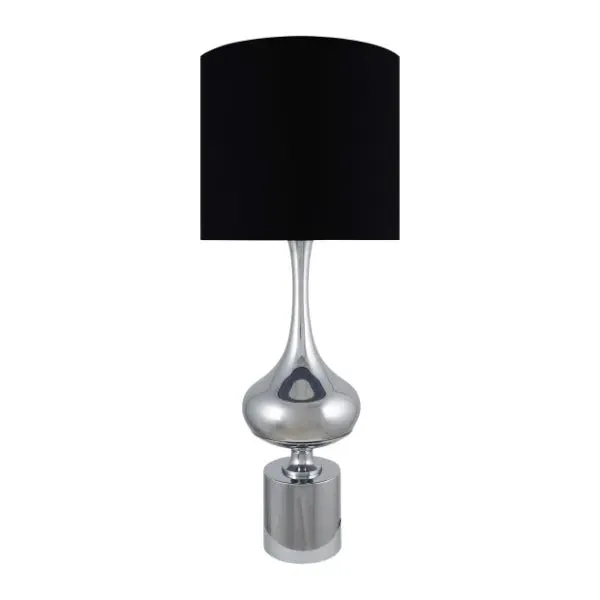 India Table Lamp - Black, Polished Chrome product