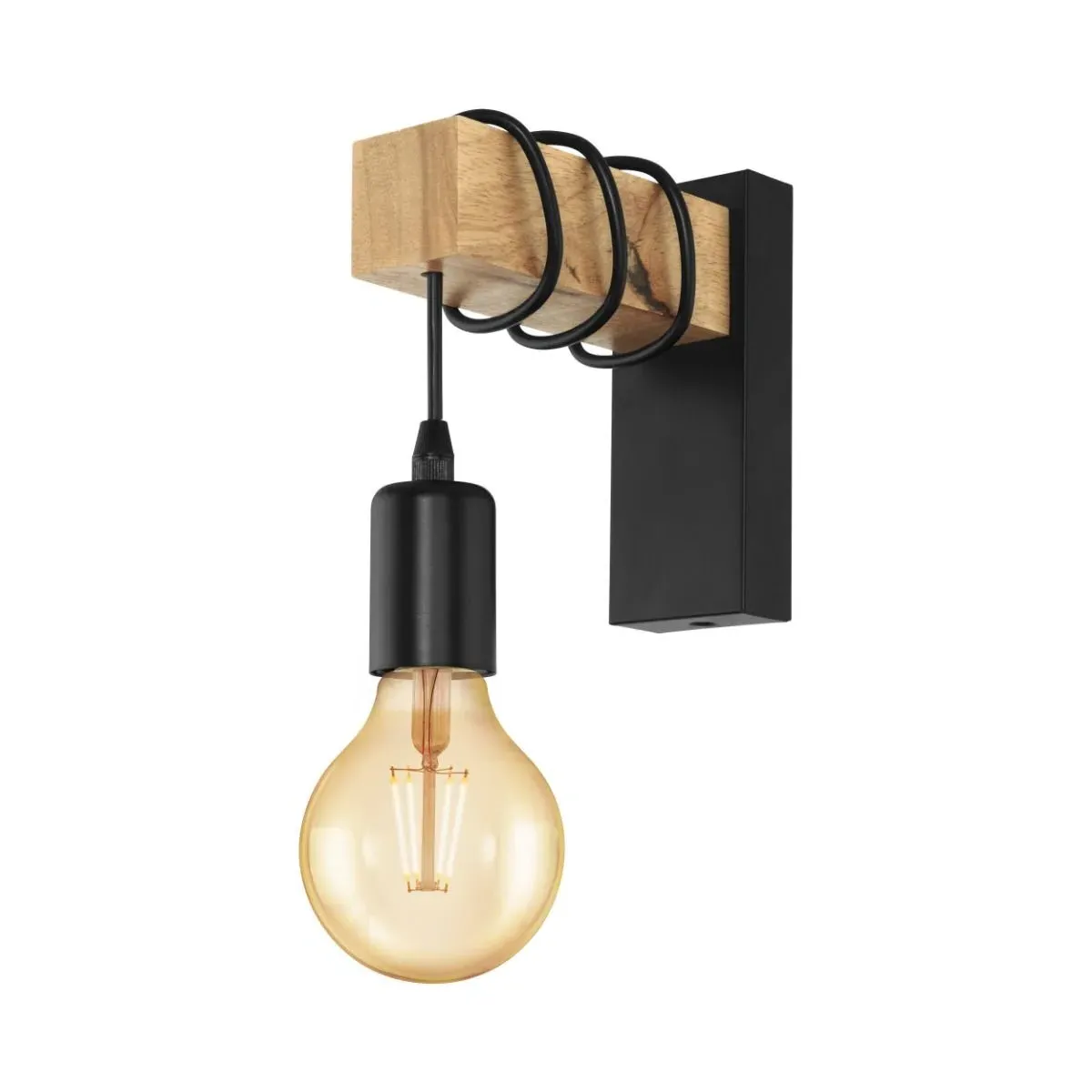 Indre Wooden Bracket Wall Light - Black product