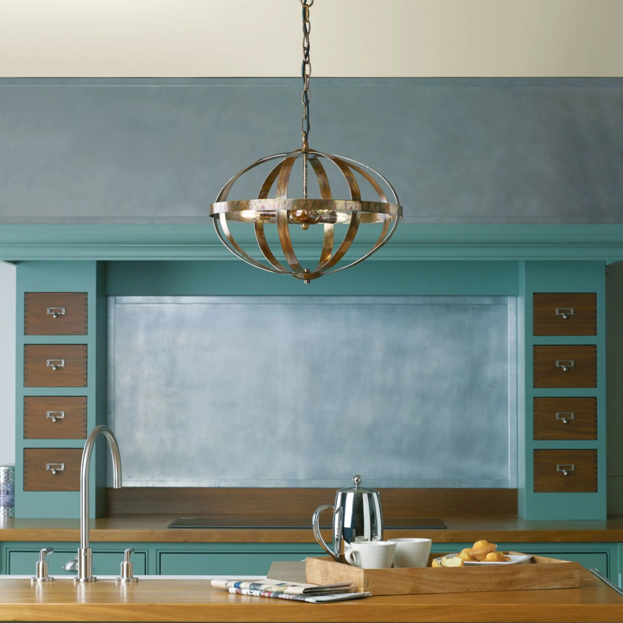 Inga 3-Light Pendant Ceiling Light - Petrol Copper product