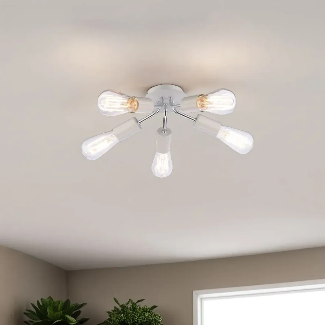 Innes 5-Light Semi Flush Ceiling Light - Chrome, Grey product