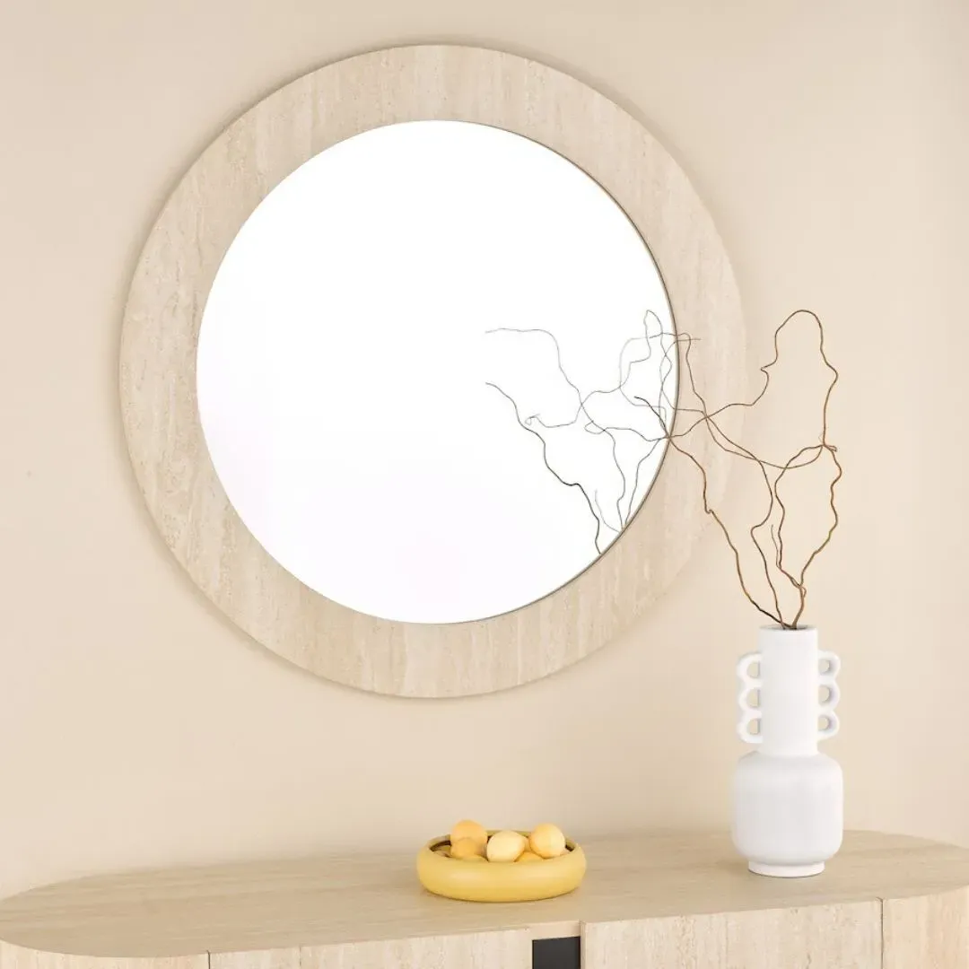 Ioana Round Mirror - Travertine product