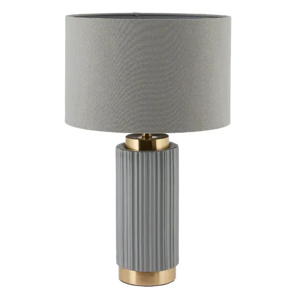 Ionic Column Table Lamp - Grey, Gold product