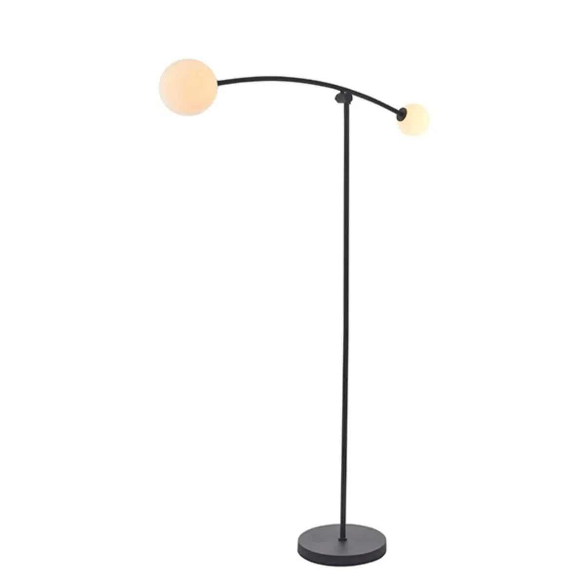 Izaro 2-Light Adjustable Floor Lamp - Black, Opal Glass product