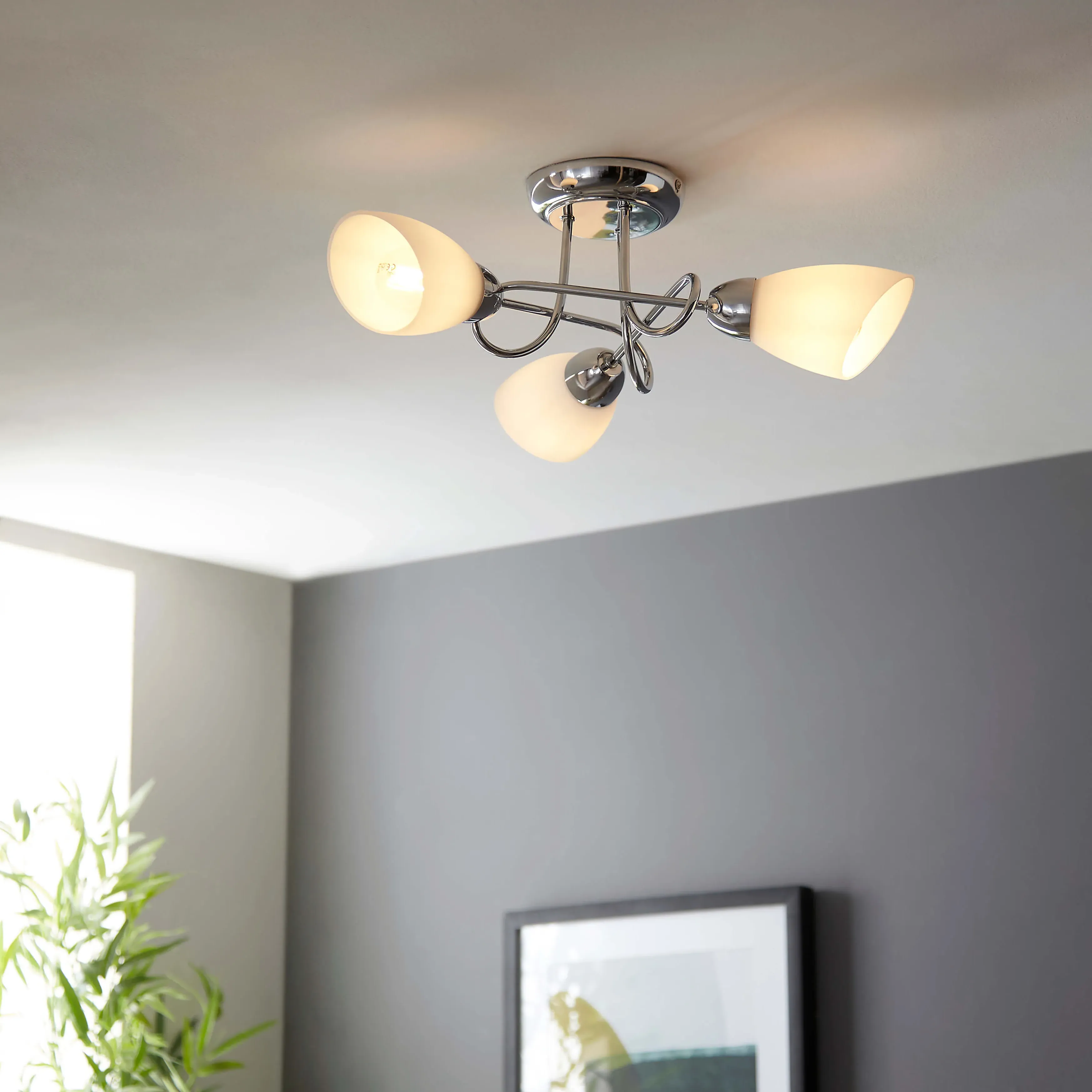 Jaco 3-Light Semi Flush Ceiling Light - Polished Chrome product