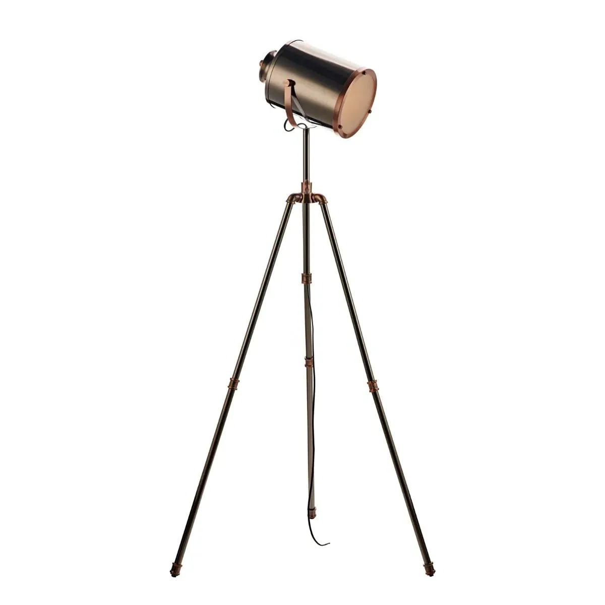 Jake Tripod Floor Lamp Adjustable - Antique Silver, Copper product