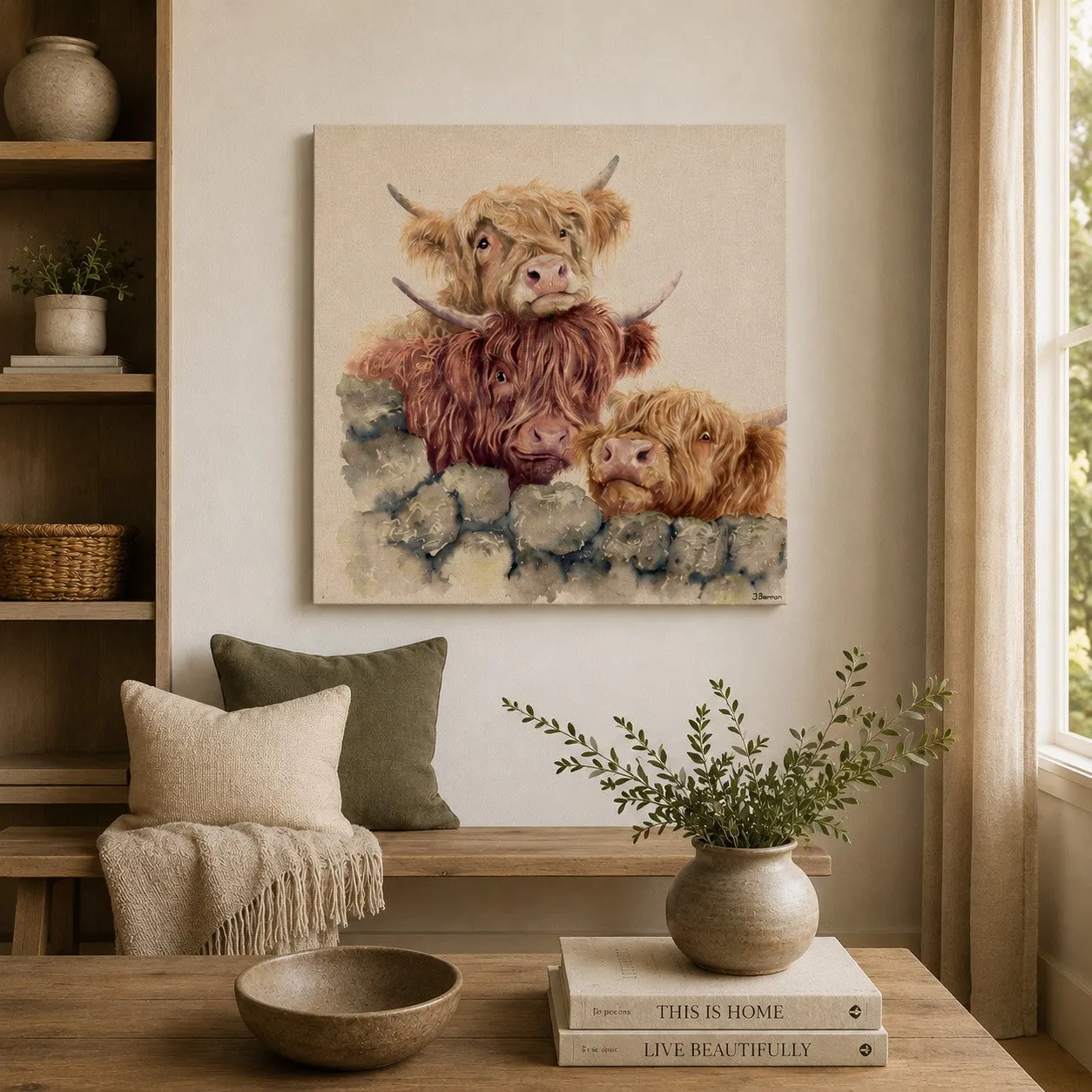Jane Bannon Neighbourhood Watch Square Canvas Print product