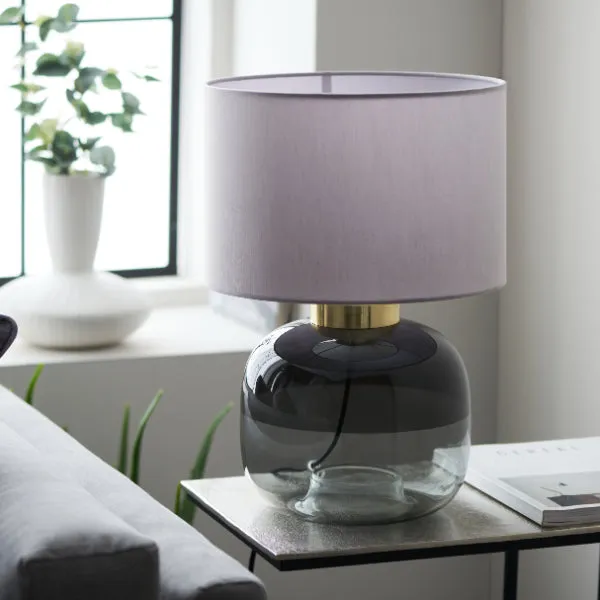 Jeni Table Lamp - Smoked Glass, Brushed Gold product