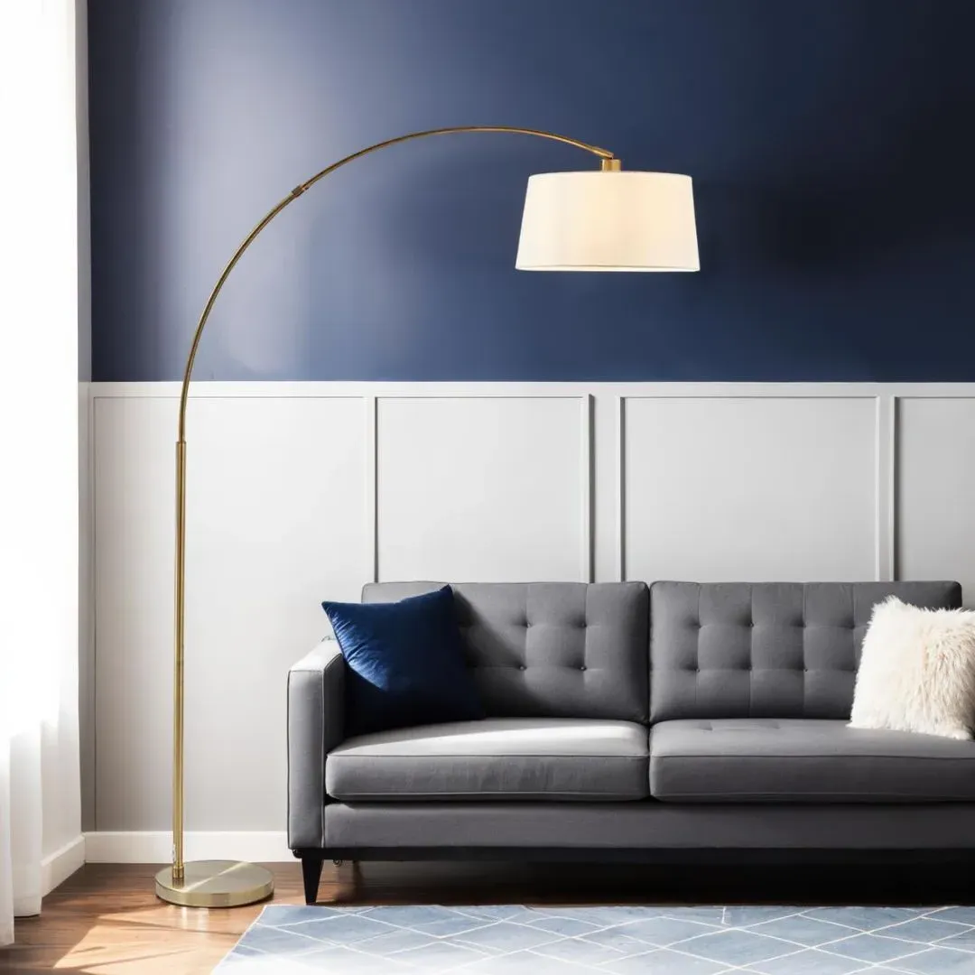 Jive Antique Brass Arc Floor Lamp with Extendable Arm product