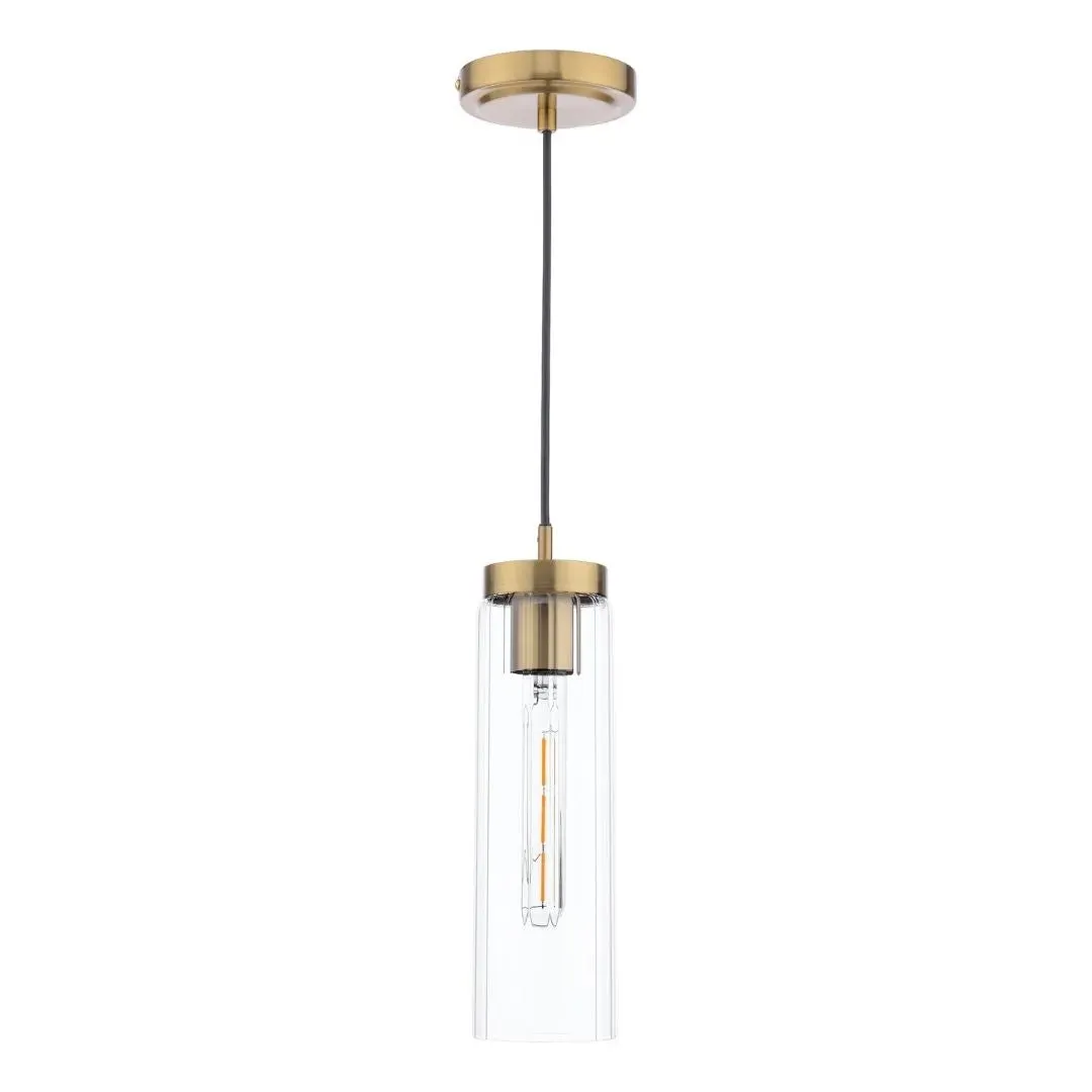 Jodelle Ceiling Pendant - Polished Bronze, Ribbed Glass product
