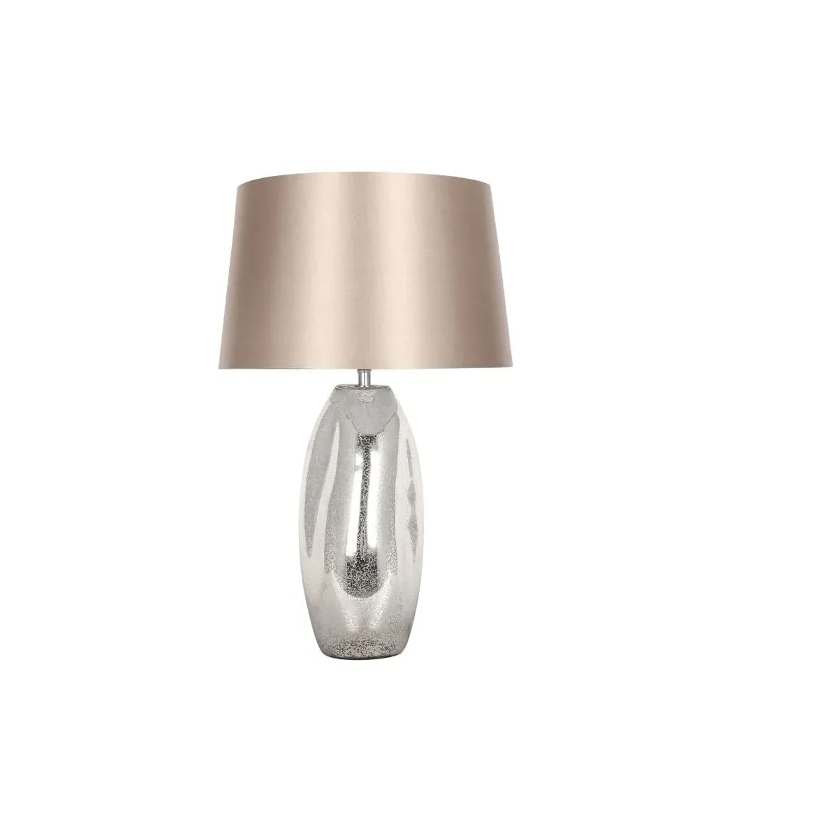 Josie Mercury Effect Glass Table Lamp - Taupe, Chrome product