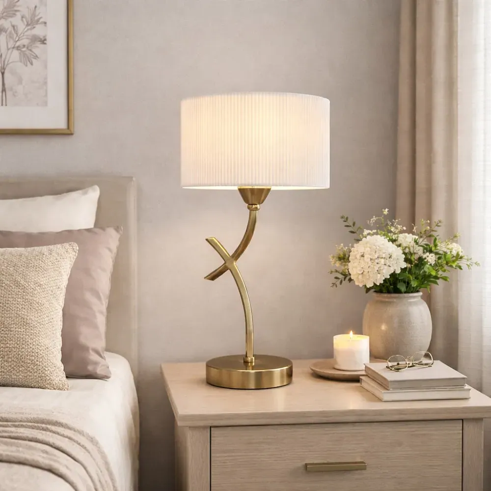 Justina Table Lamp - Antique Brass, Metallic Silver product