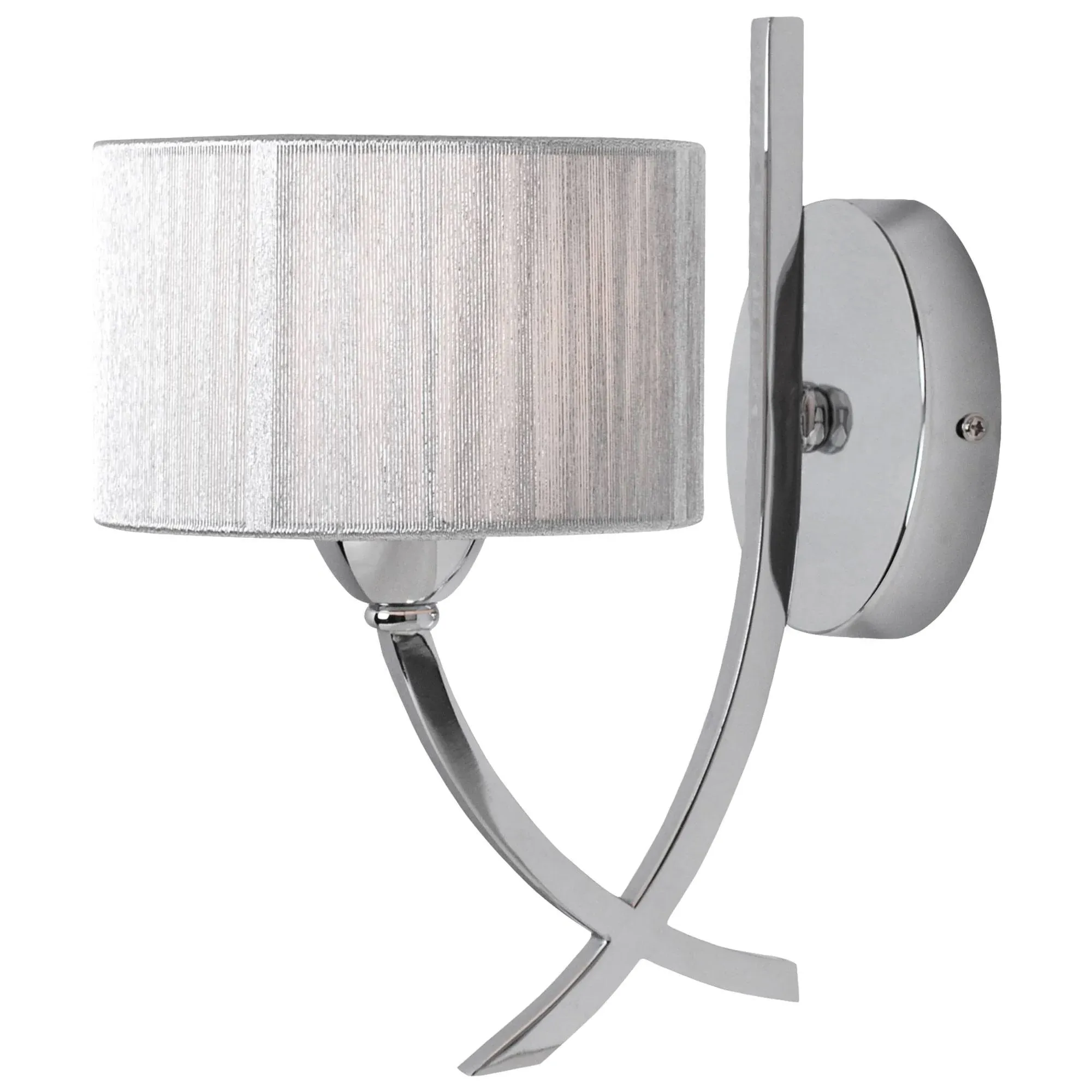 Justina Wall Light with Silver String Shade - Polished Chrome product